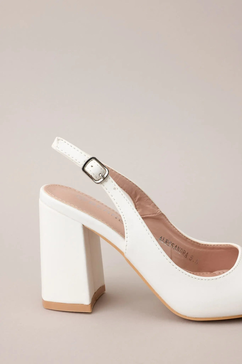Women's Elegant Elevation White Slingback Heels | Heel measures 3.5" 4