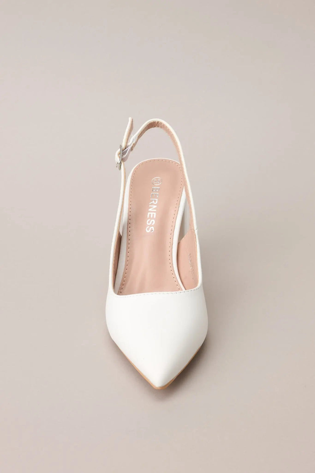 Women's Elegant Elevation White Slingback Heels | Heel measures 3.5" 5