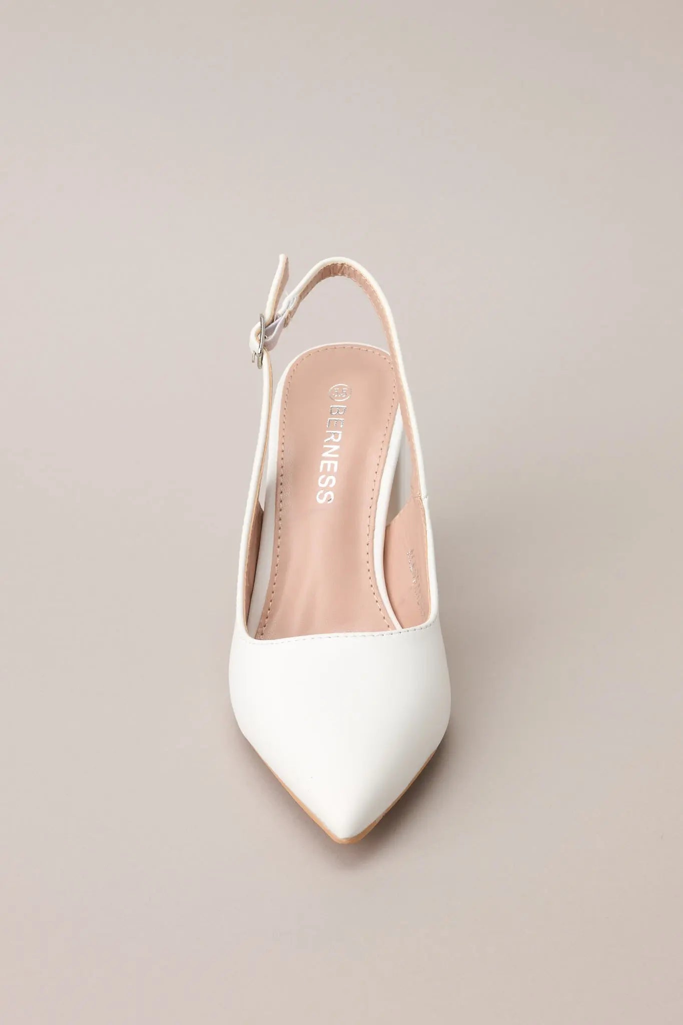 Women's Elegant Elevation White Slingback Heels | Heel measures 3.5" 5
