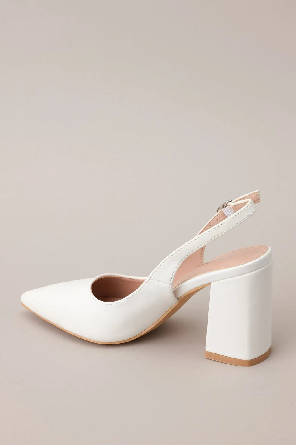 Women's Elegant Elevation White Slingback Heels | Heel measures 3.5" 6