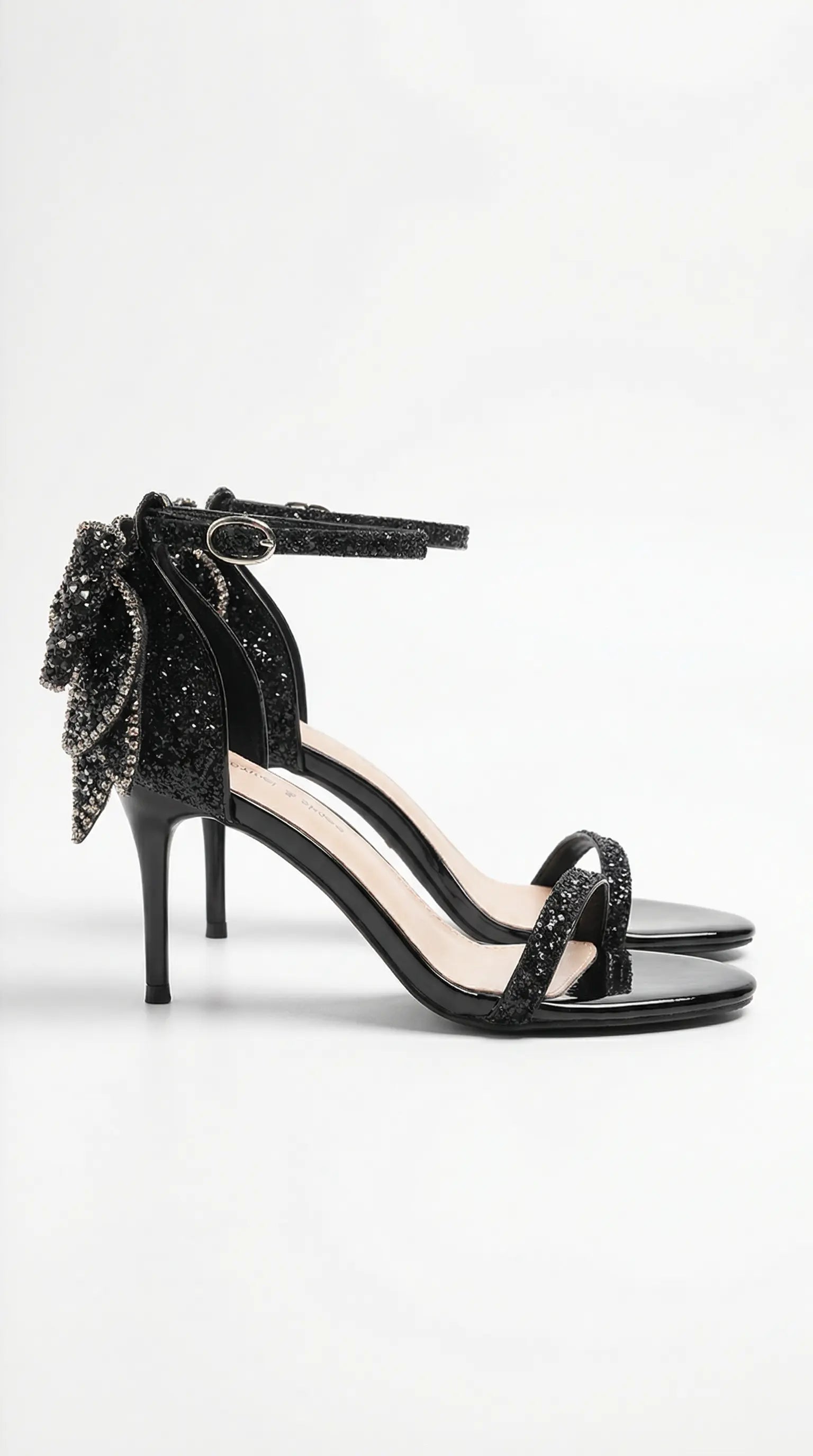 Women's Elegant Heeled Sandals | Strappy Heels with Rhinestone Bow Design | Wedding Shoes for Bride & Special Occasions  3