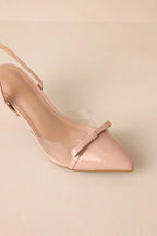 Women's Elegant Lift Beige Slingback Kitten Heels | Heel Measures 3" in Height 5