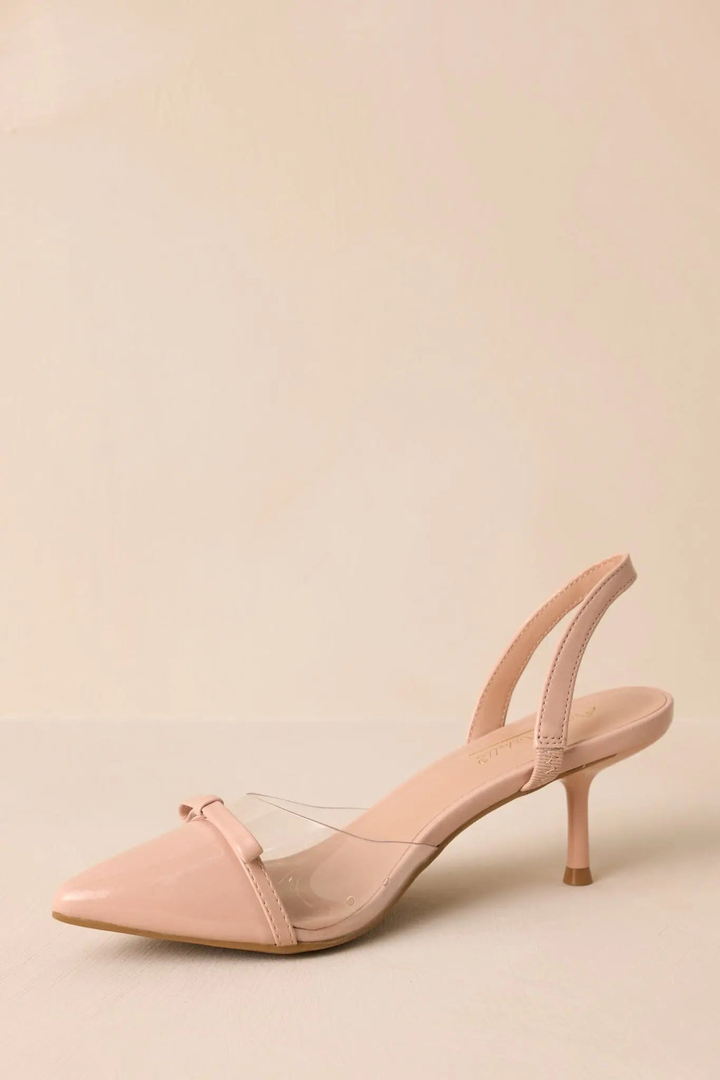 Women's Elegant Lift Beige Slingback Kitten Heels | Heel Measures 3" in Height 6