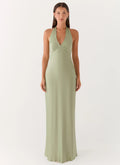 Elegant Maxi Dress | Floral Satin Long Dress with Open-Back Design | Perfect for Evening Events - Women's 0