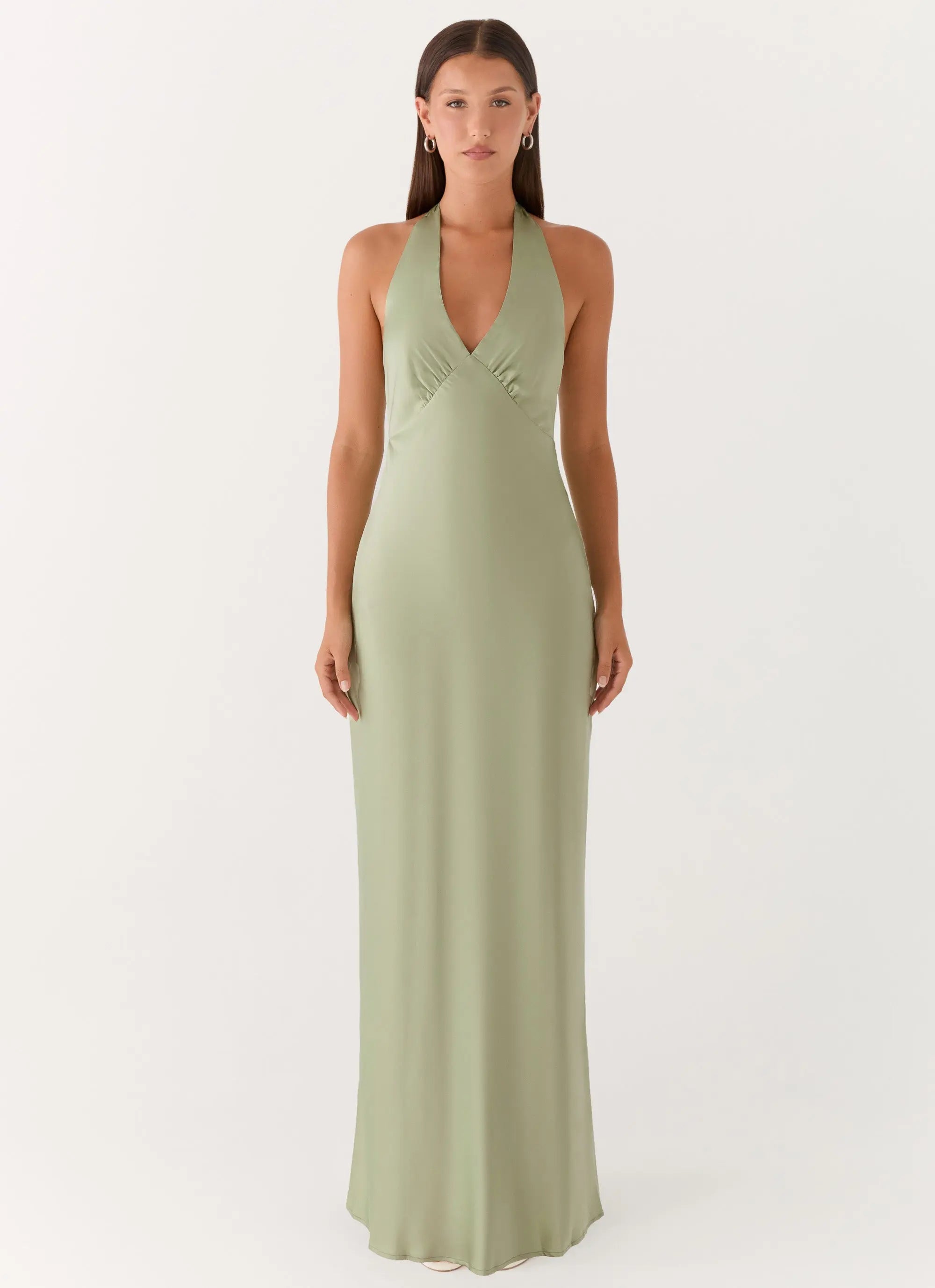 Elegant Maxi Dress | Floral Satin Long Dress with Open-Back Design | Perfect for Evening Events - Women's 0