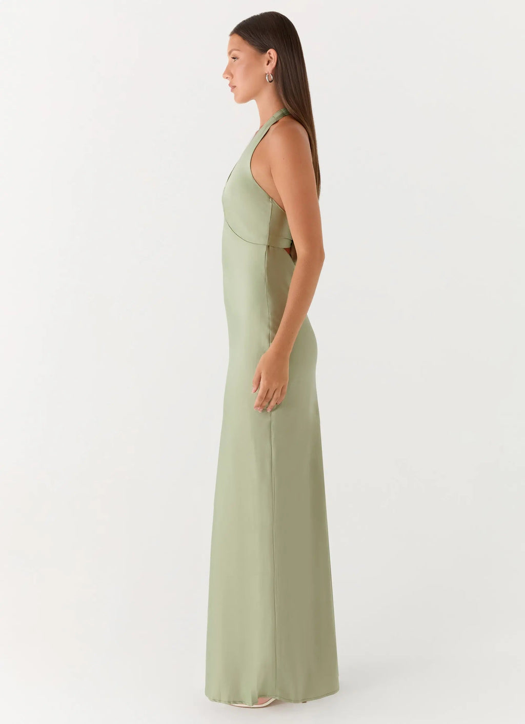 Elegant Maxi Dress | Floral Satin Long Dress with Open-Back Design | Perfect for Evening Events - Women's 1