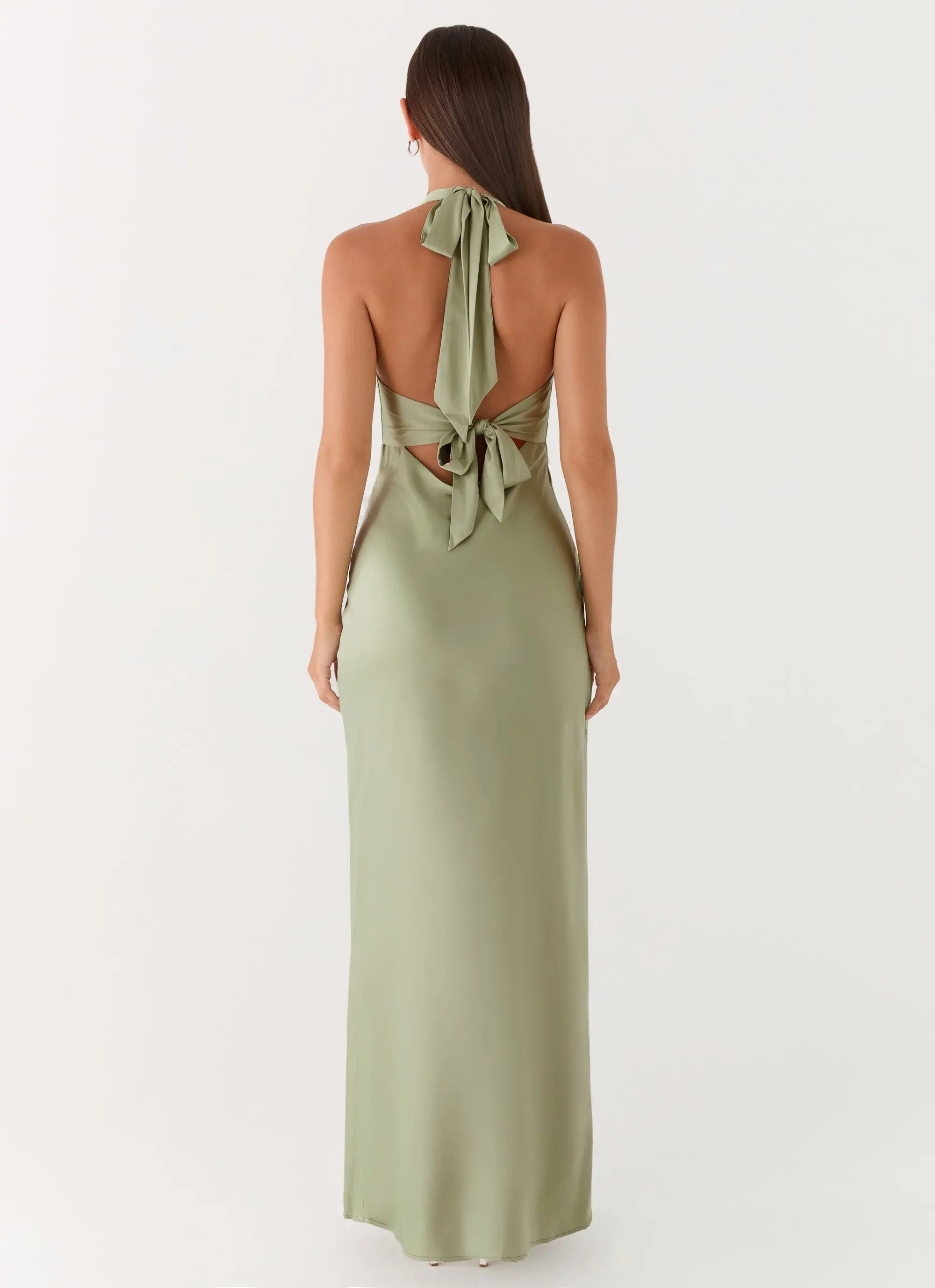 Elegant Maxi Dress | Floral Satin Long Dress with Open-Back Design | Perfect for Evening Events - Women's 2