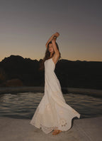 Women's Elegant Maxi Dress | Spliced Cotton Design with Thin Straps | Perfect for Day to Night Wear - Women's | Maxi len 1