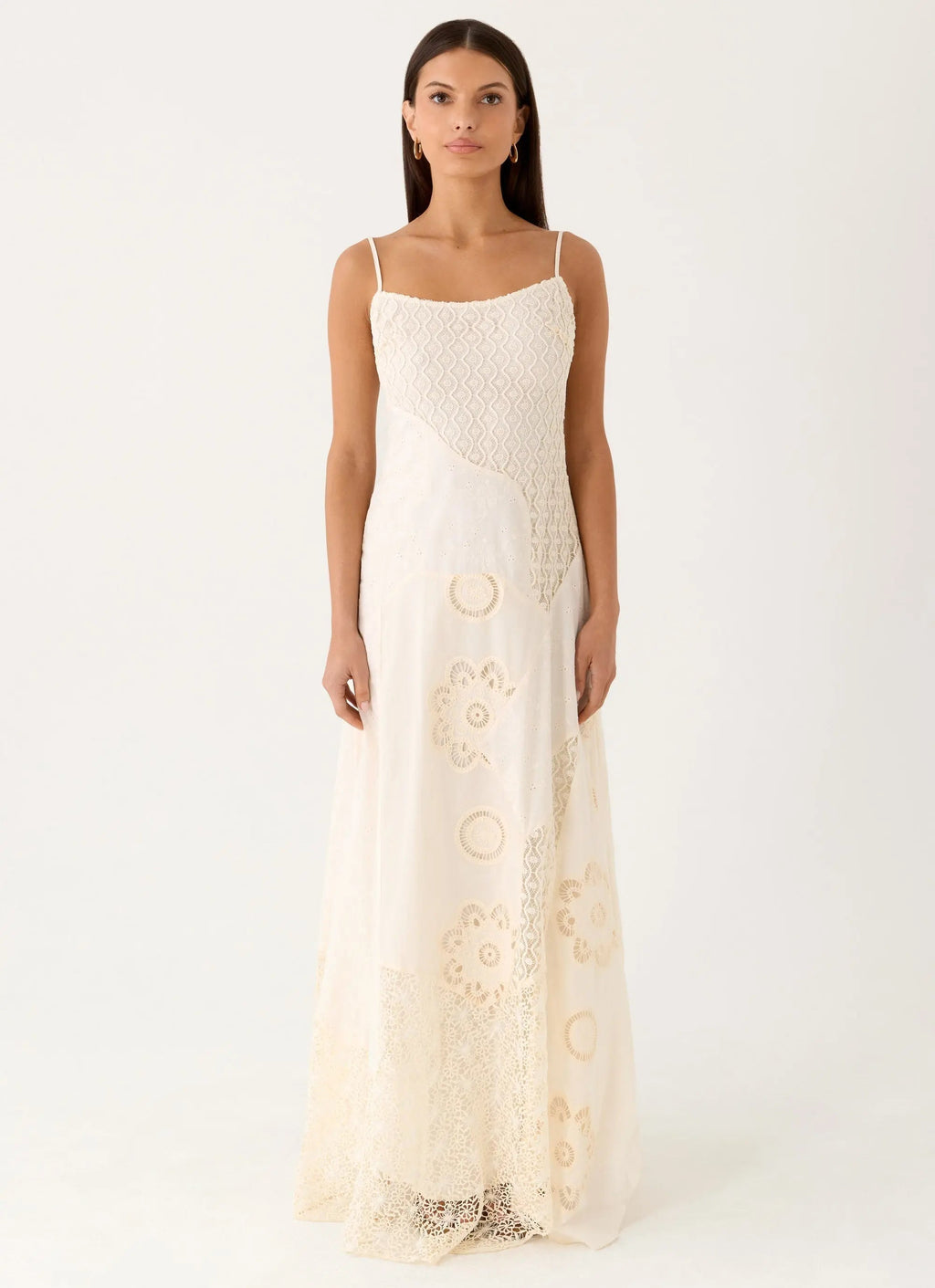 Women's Elegant Maxi Dress | Spliced Cotton Design with Thin Straps | Perfect for Day to Night Wear - Women's | Maxi len 2
