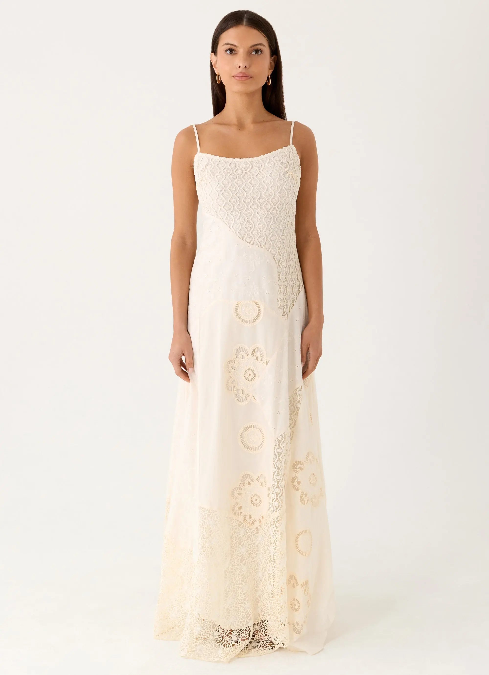 Women's Elegant Maxi Dress | Spliced Cotton Design with Thin Straps | Perfect for Day to Night Wear - Women's | Maxi len 2