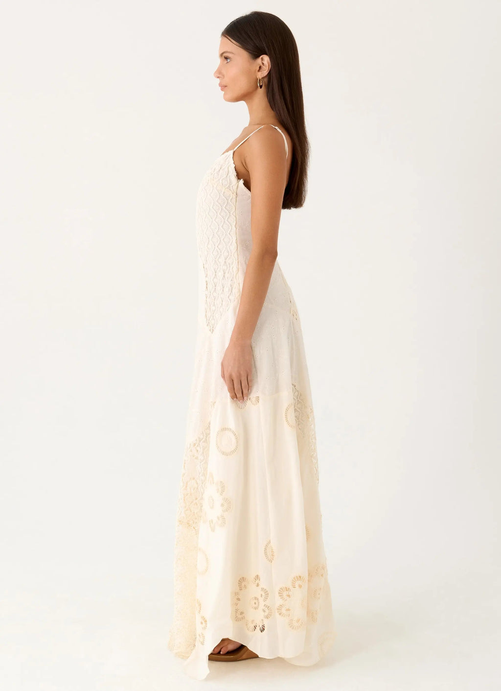 Women's Elegant Maxi Dress | Spliced Cotton Design with Thin Straps | Perfect for Day to Night Wear - Women's | Maxi len 3