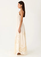 Women's Elegant Maxi Dress | Spliced Cotton Design with Thin Straps | Perfect for Day to Night Wear - Women's | Maxi len 3