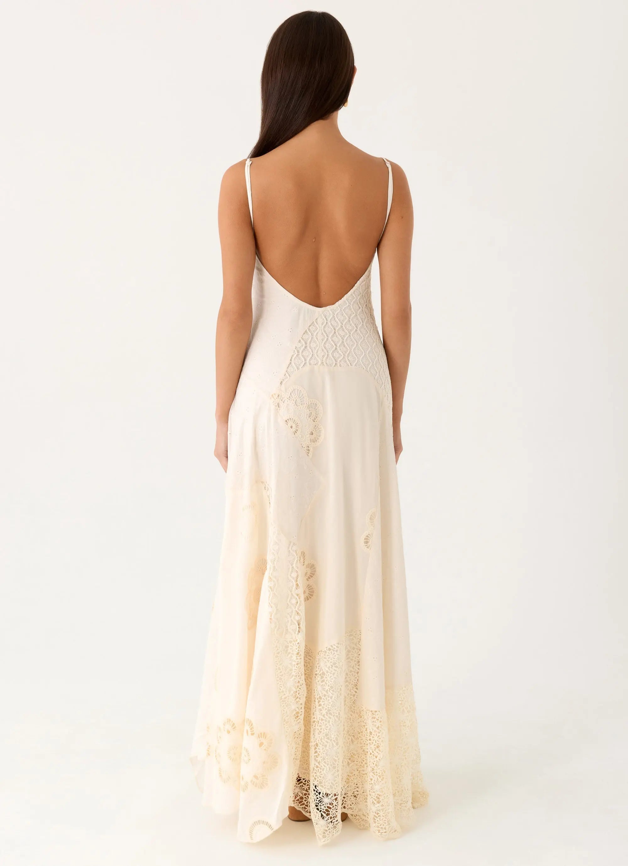 Women's Elegant Maxi Dress | Spliced Cotton Design with Thin Straps | Perfect for Day to Night Wear - Women's | Maxi len 4