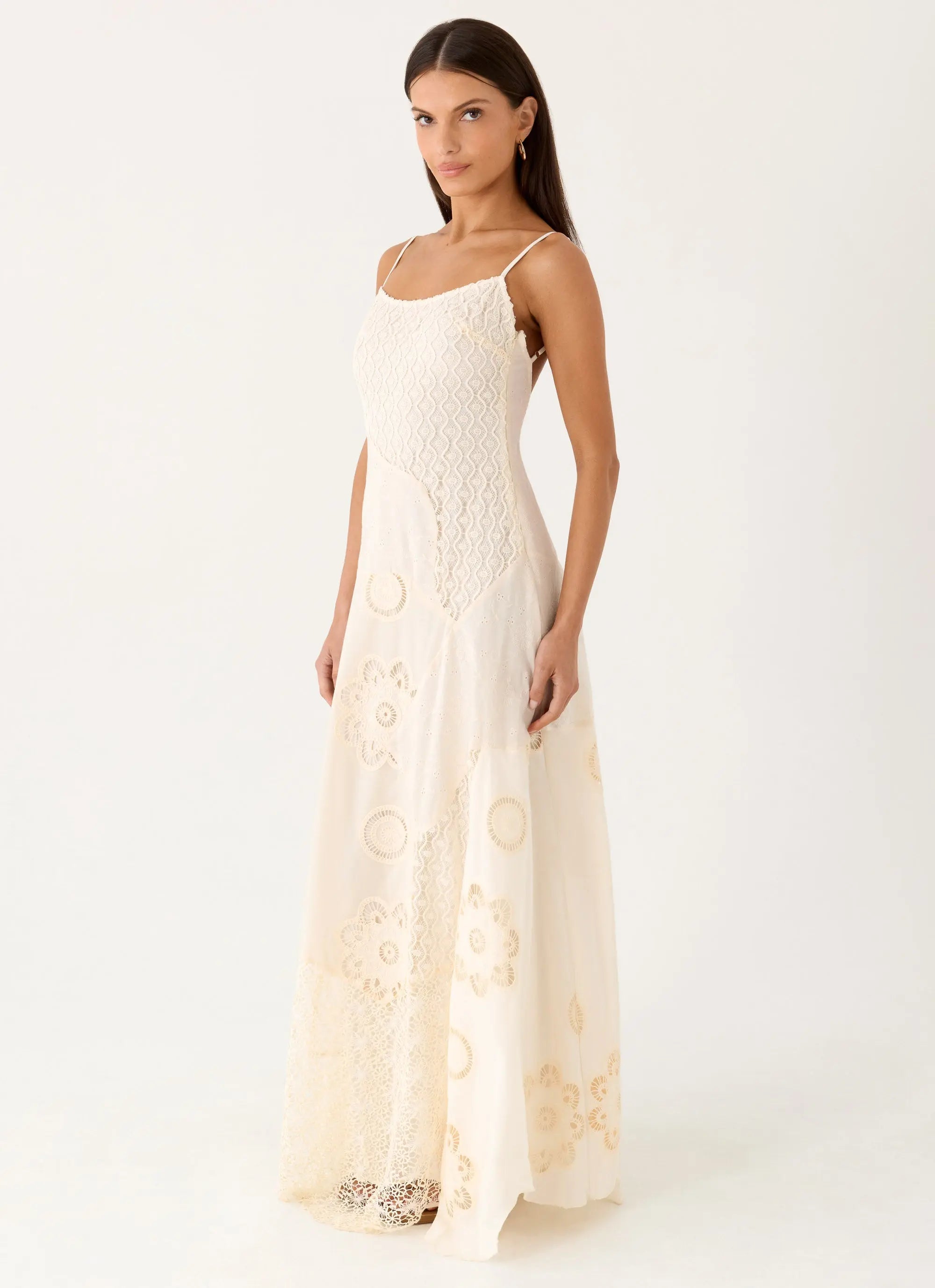 Women's Elegant Maxi Dress | Spliced Cotton Design with Thin Straps | Perfect for Day to Night Wear - Women's | Maxi len 5