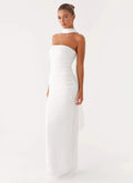 Women's Elegant Maxi Dress | Strapless Design with Customizable Scarf Sash for Timeless Style - Women's | Maxi length —  0