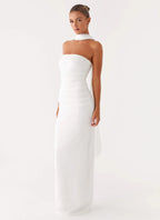 Women's Elegant Maxi Dress | Strapless Design with Customizable Scarf Sash for Timeless Style - Women's | Maxi length —  0