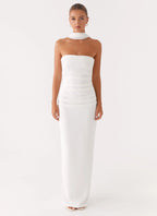 Women's Elegant Maxi Dress | Strapless Design with Customizable Scarf Sash for Timeless Style - Women's | Maxi length —  1