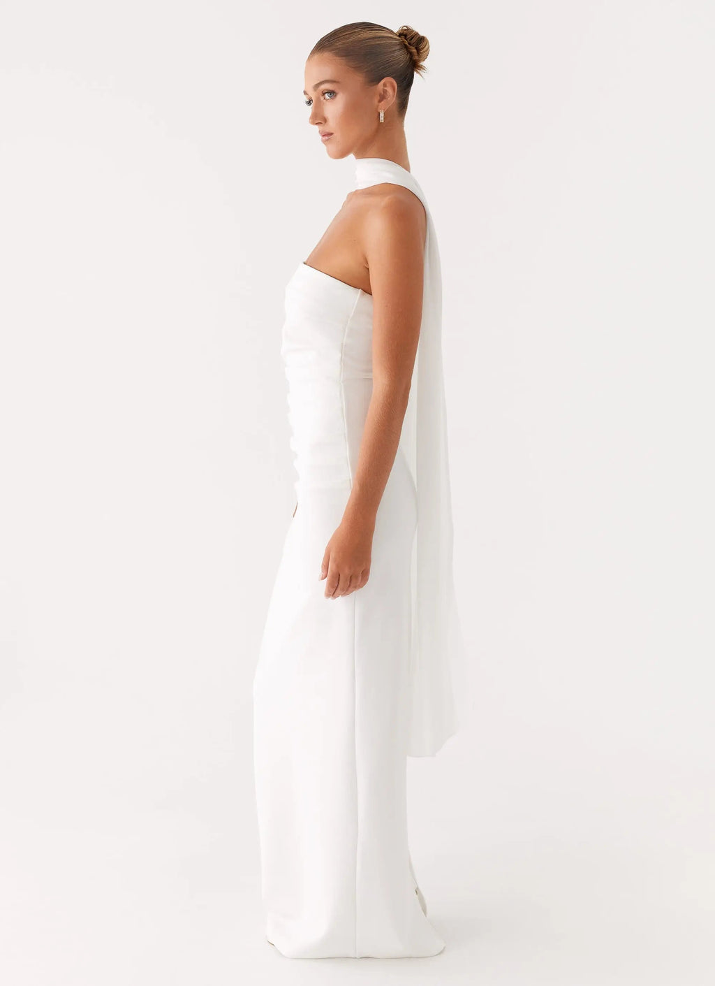 Women's Elegant Maxi Dress | Strapless Design with Customizable Scarf Sash for Timeless Style - Women's | Maxi length —  2
