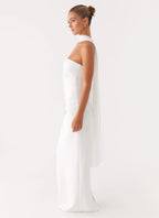 Women's Elegant Maxi Dress | Strapless Design with Customizable Scarf Sash for Timeless Style - Women's | Maxi length —  2