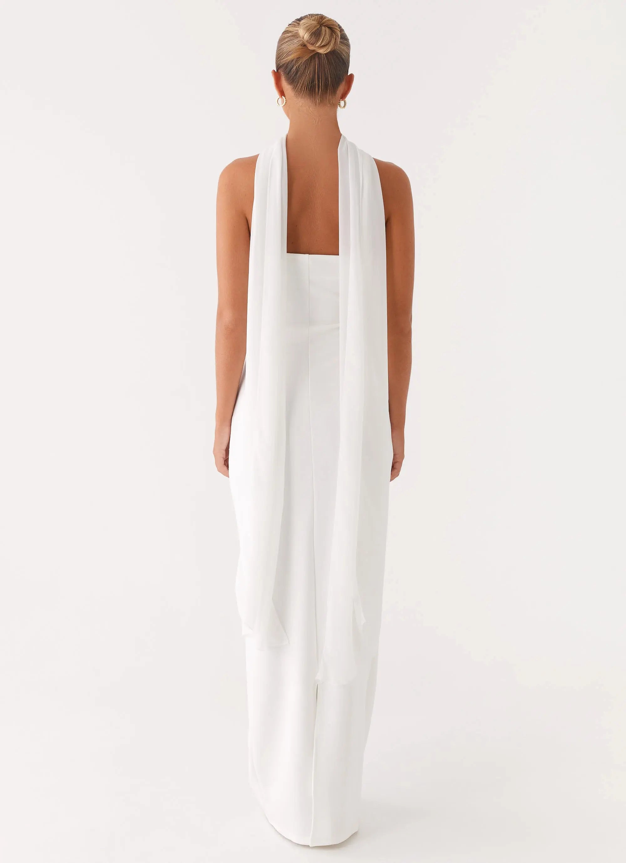 Women's Elegant Maxi Dress | Strapless Design with Customizable Scarf Sash for Timeless Style - Women's | Maxi length —  3