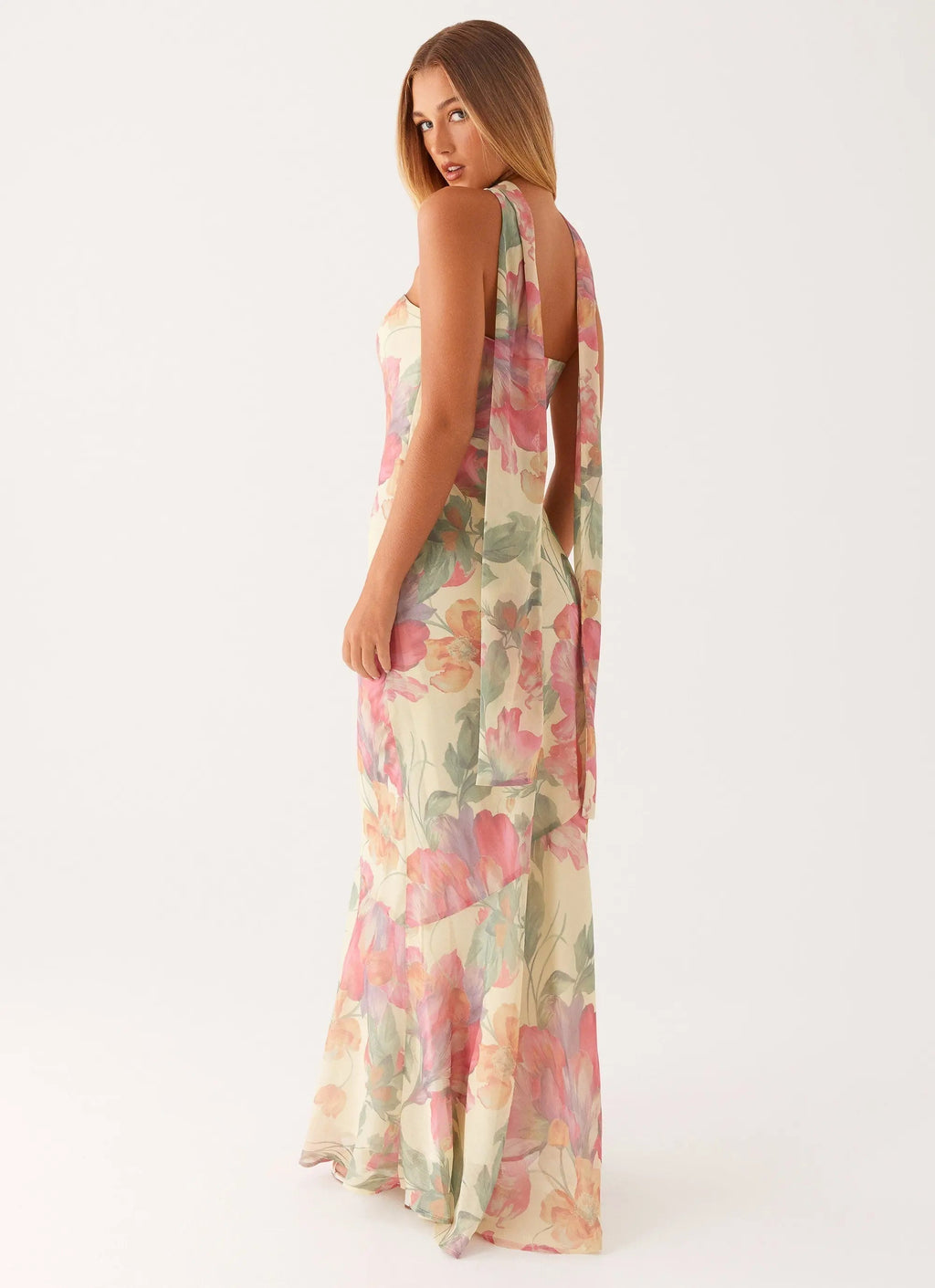 Women's Elegant Maxi Dress | Strapless Floral Design with Matching Scarf | Perfect for Evening Events - Women's | Maxi l 5