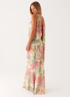 Women's Elegant Maxi Dress | Strapless Floral Design with Matching Scarf | Perfect for Evening Events - Women's | Maxi l 5