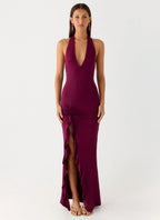 Women's Elegant Maxi Dress | V-Neck Stretch Jersey with Open Back Design | Perfect for Evening Events - Women's | V-neck 0