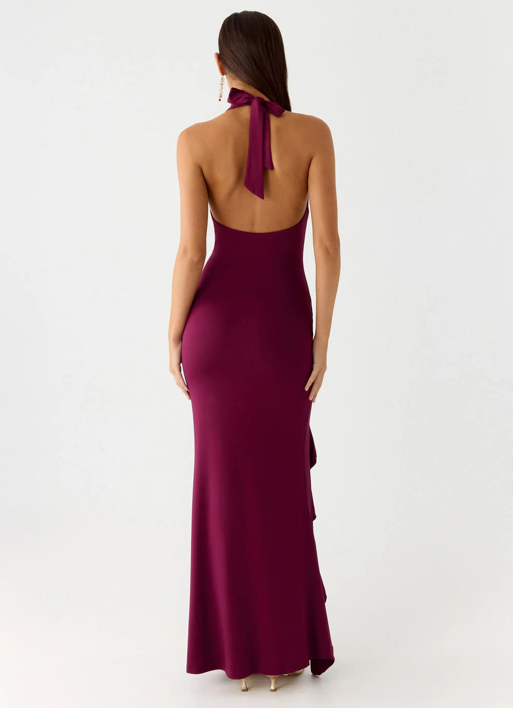 Women's Elegant Maxi Dress | V-Neck Stretch Jersey with Open Back Design | Perfect for Evening Events - Women's | V-neck 2