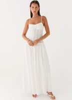 Elegant Maxi Dress | White Maxi Dress with Open Back Design for Effortless Style - Women's 0