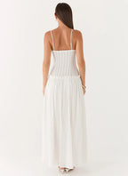 Elegant Maxi Dress | White Maxi Dress with Open Back Design for Effortless Style - Women's 1