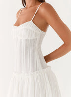 Elegant Maxi Dress | White Maxi Dress with Open Back Design for Effortless Style - Women's 2