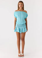 Women's Elegant Mini Dress | Off-Shoulder Design with Tiered Flare Skirt | Ideal for Charming Evening Events - Women's | 3