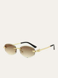 Elegant Rimless Sunglasses | Lightweight Frame with UV400 Protection | Stylish Gradient Lenses for Clear Vision 0