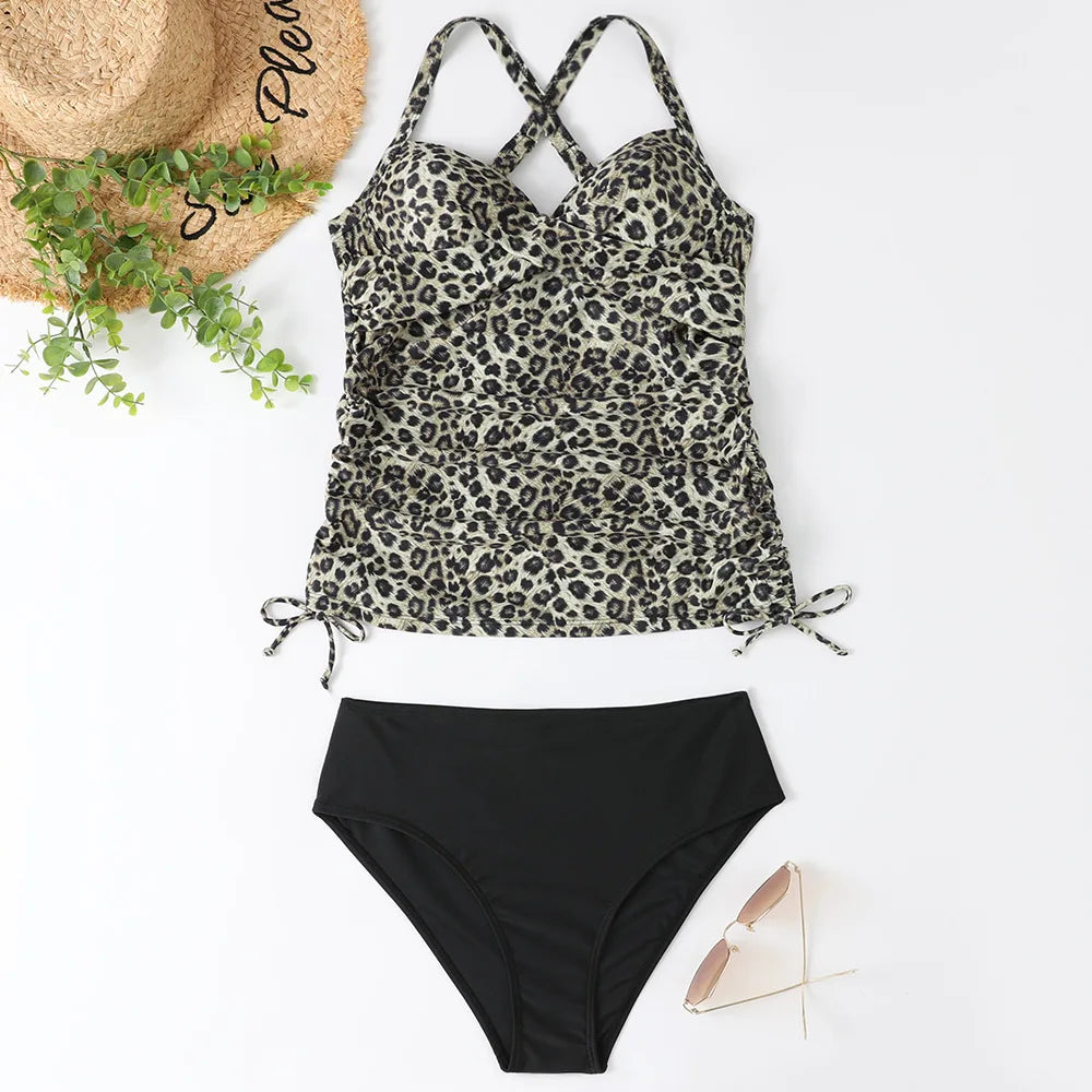 Elegant V-Neck Tankini Set | Flattering Swimwear with Adjustable Straps for Comfort 2