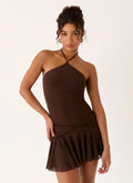 Women's Elektra Collection | Mini Dress with Halter Neck & Flounce Skirt | Perfect for Evening Events - Women's | Halter 0
