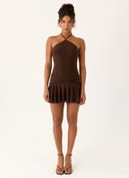 Women's Elektra Collection | Mini Dress with Halter Neck & Flounce Skirt | Perfect for Evening Events - Women's | Halter 3