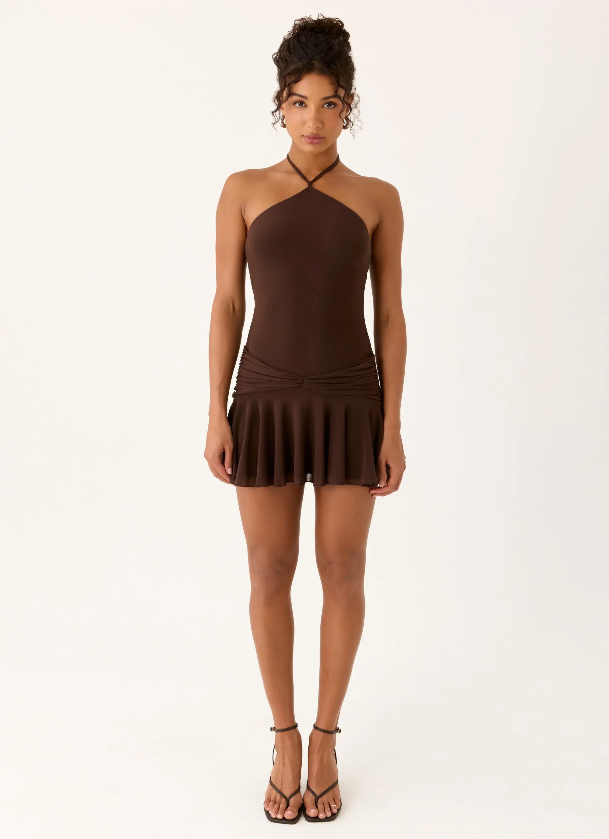 Women's Elektra Collection | Mini Dress with Halter Neck & Flounce Skirt | Perfect for Evening Events - Women's | Halter 3
