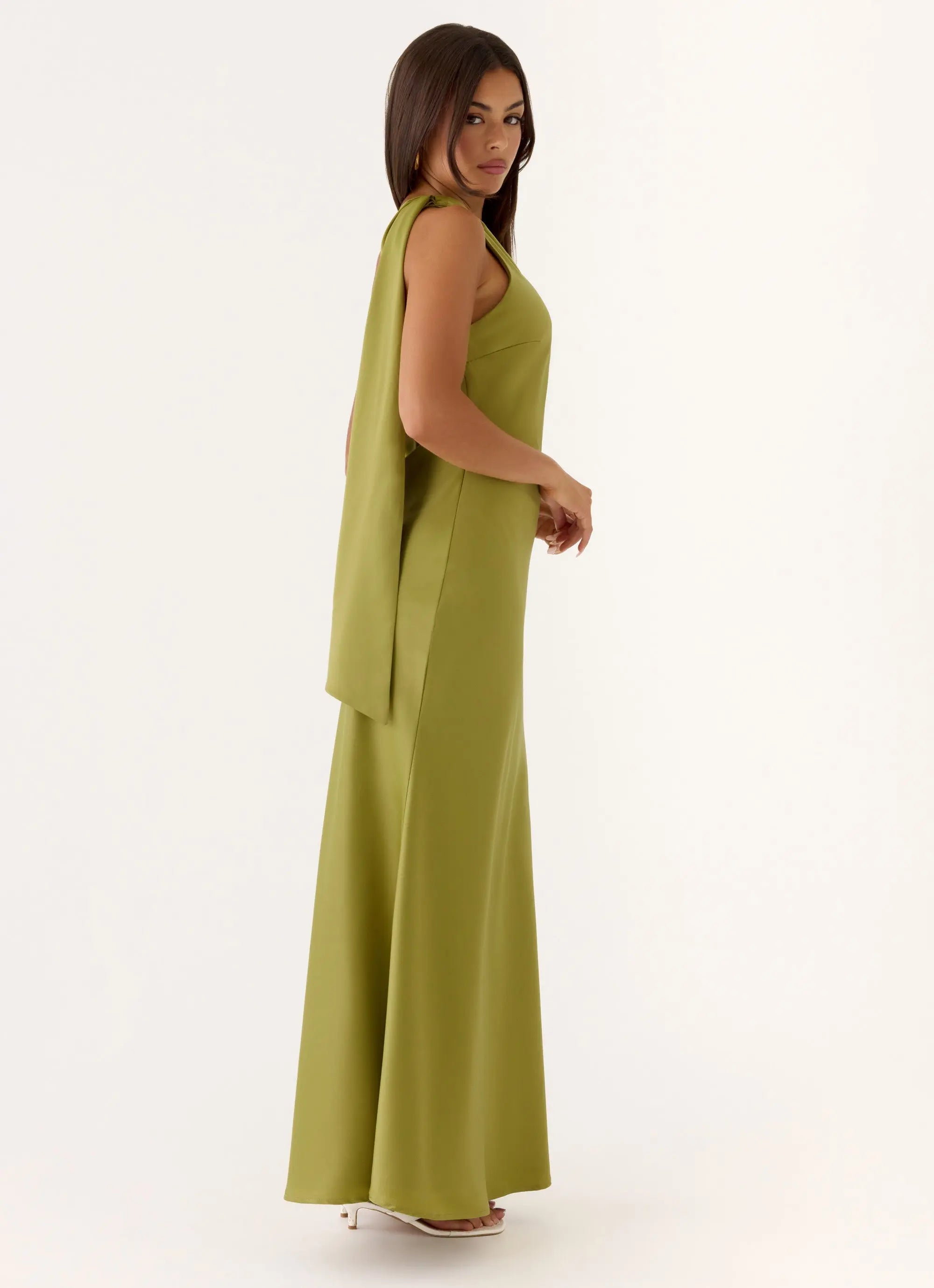 Women's Elena Collection | Maxi Dress in Fern Green with Fluid Silhouette | Elegant Evening Wear for Effortless Style -  1