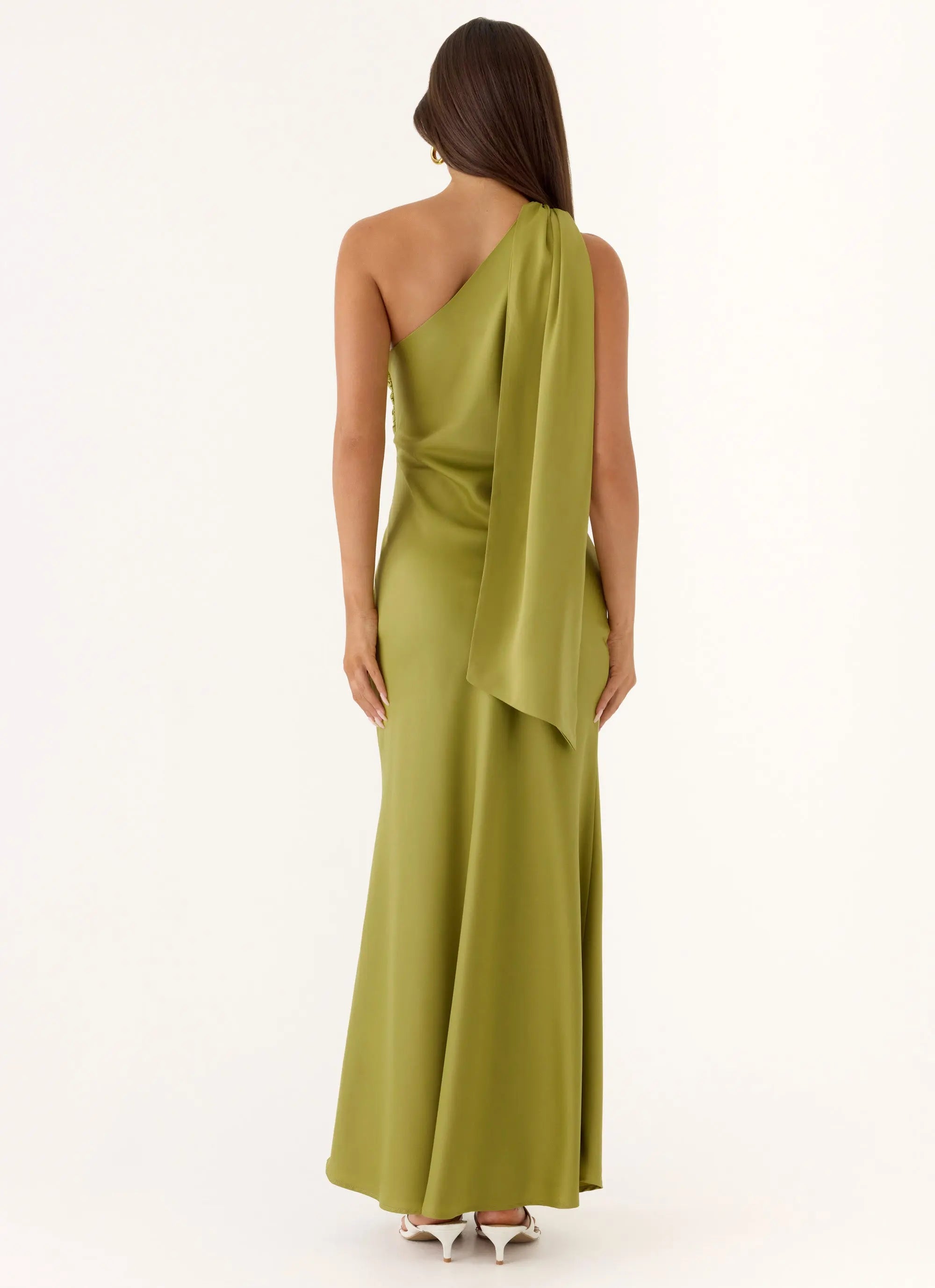 Women's Elena Collection | Maxi Dress in Fern Green with Fluid Silhouette | Elegant Evening Wear for Effortless Style -  2