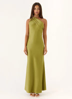 Women's Elena Collection | Maxi Dress in Fern Green with Fluid Silhouette | Elegant Evening Wear for Effortless Style -  5