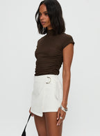 Women's Elinora Wrap Mini Skirt White | Wrap buckle mini skirt 3