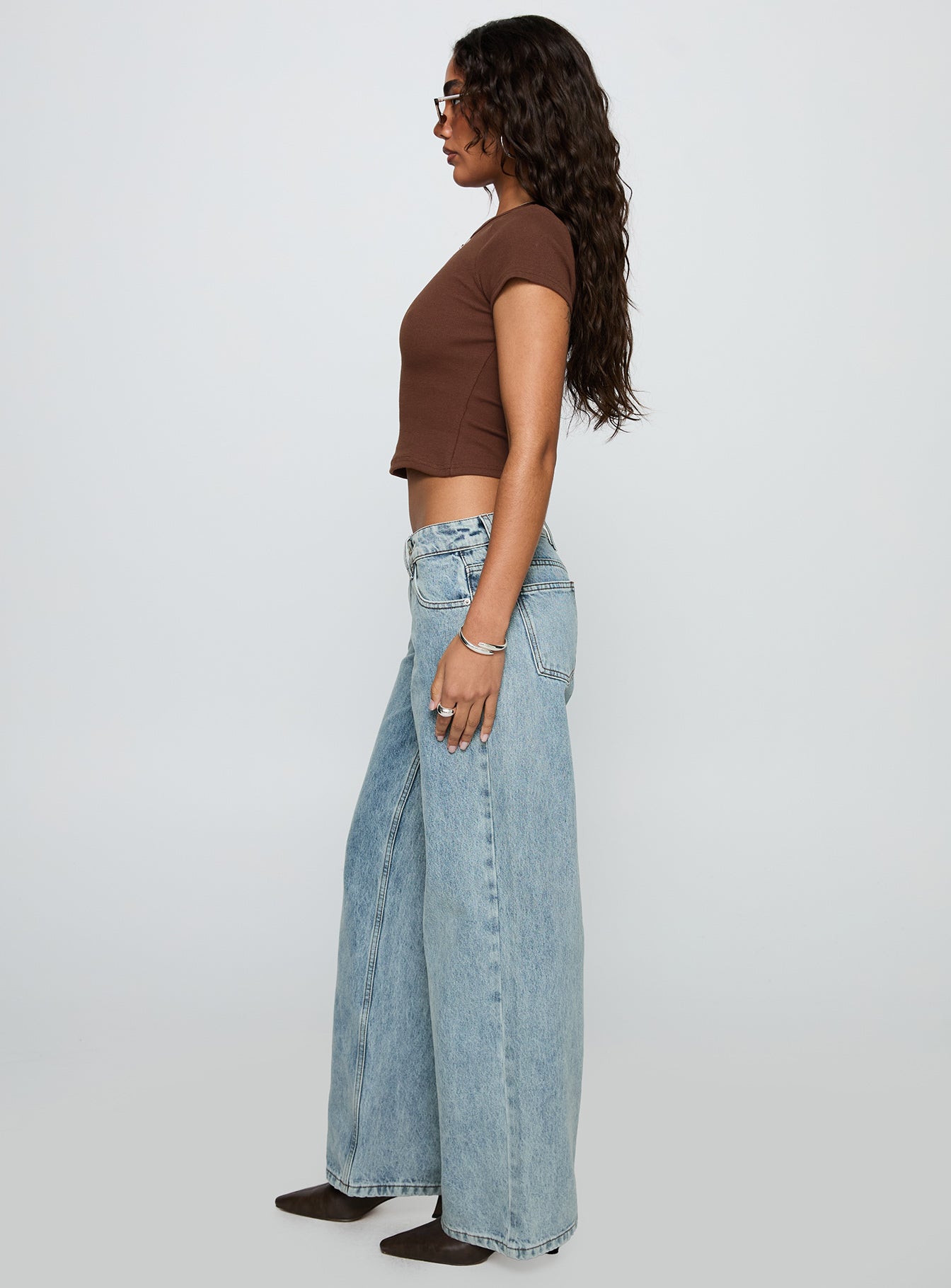 Women's Ellanor Low Rise Straight Leg Light Blue | Low-rise slouch denim jeans 3