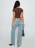 Women's Ellanor Low Rise Straight Leg Light Blue | Low-rise slouch denim jeans 4