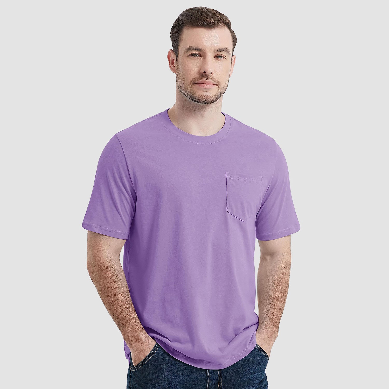 Essential Tees | Men's T Shirt with Chest Pocket | Classic Cotton Crew Neck for All-Day Comfort 13