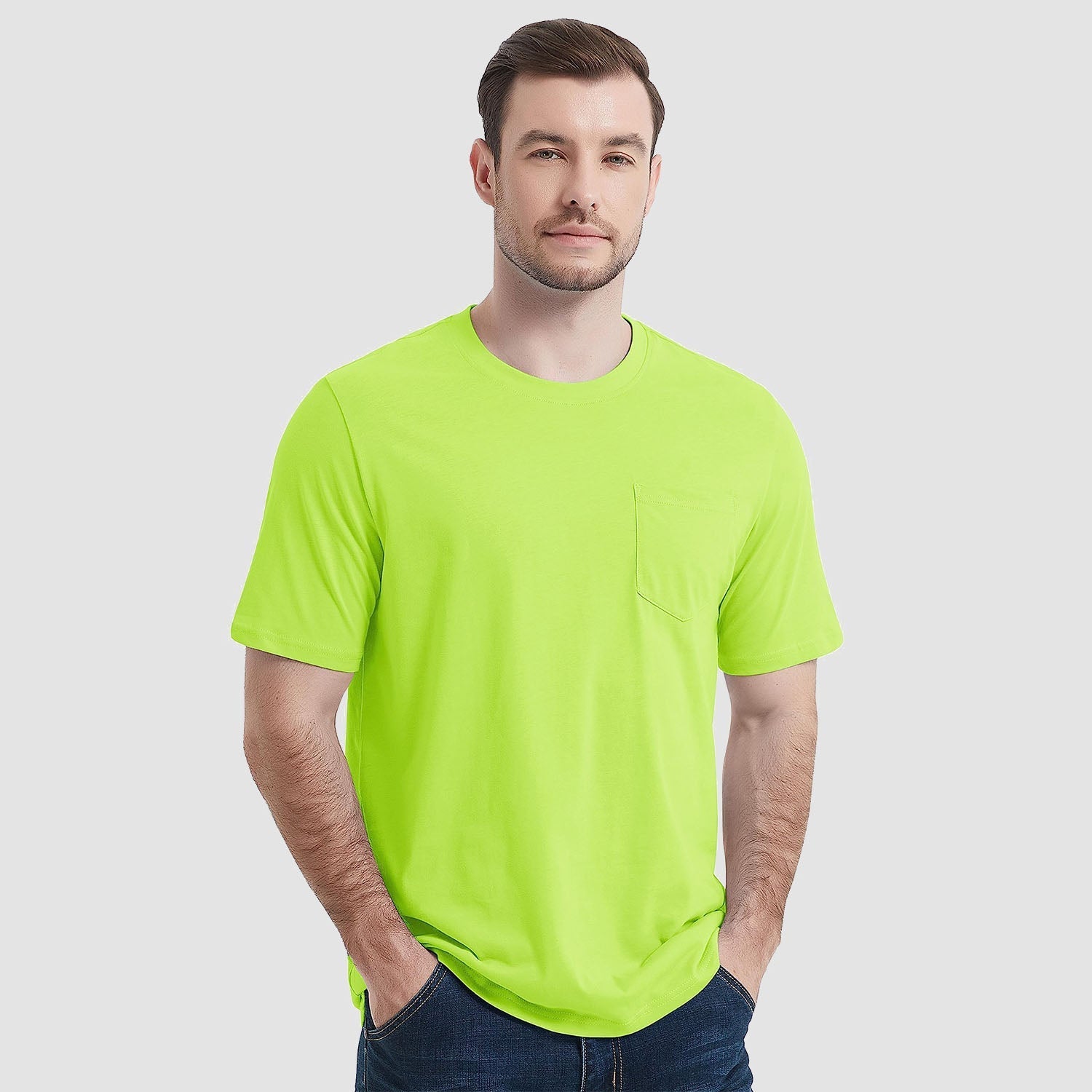 Essential Tees | Men's T Shirt with Chest Pocket | Classic Cotton Crew Neck for All-Day Comfort 15