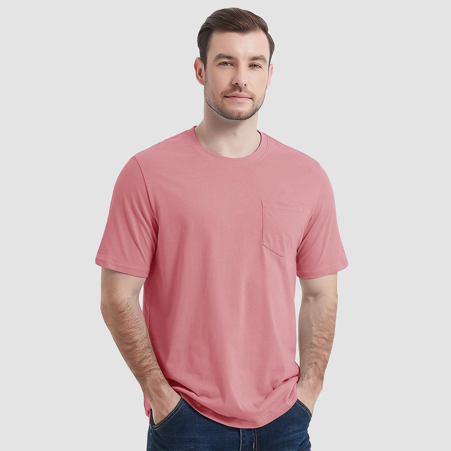 Essential Tees | Men's T Shirt with Chest Pocket | Classic Cotton Crew Neck for All-Day Comfort 18