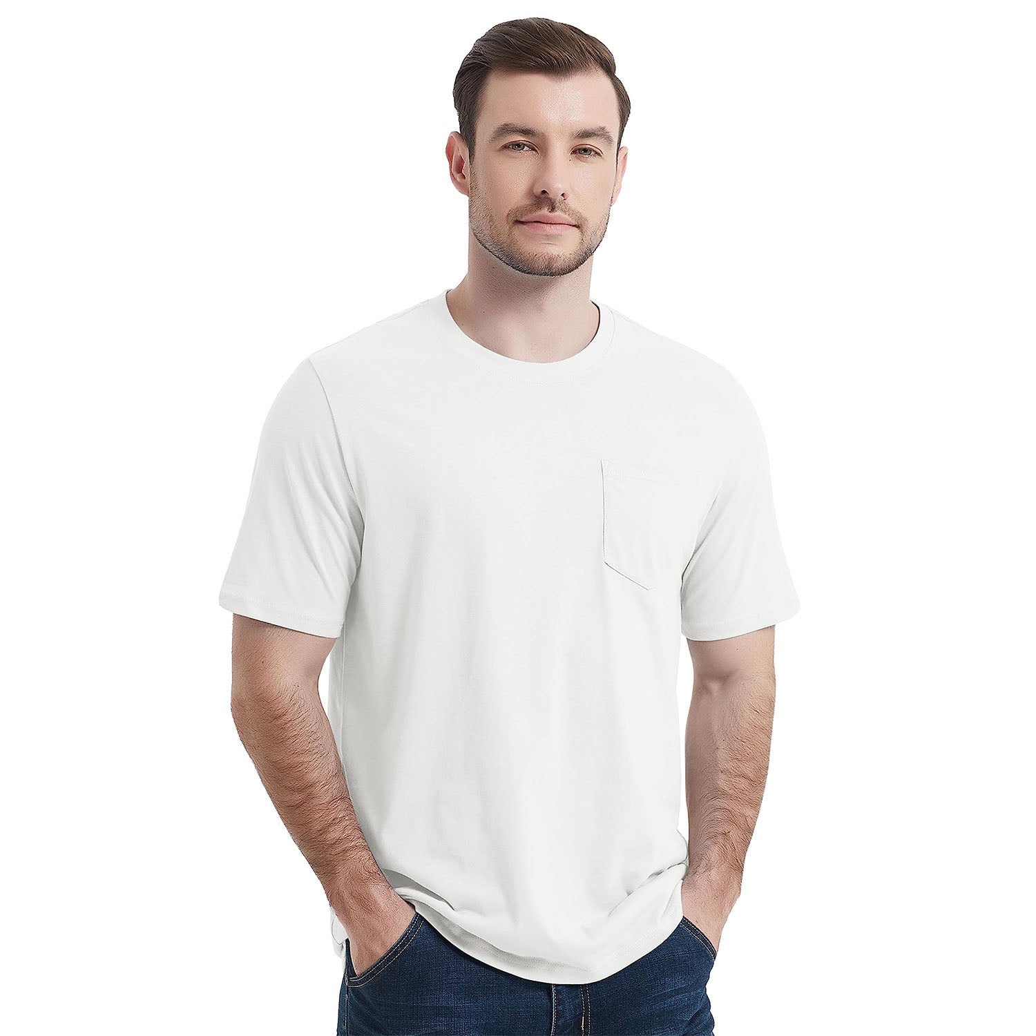 Essential Tees | Men's T Shirt with Chest Pocket | Classic Cotton Crew Neck for All-Day Comfort 2