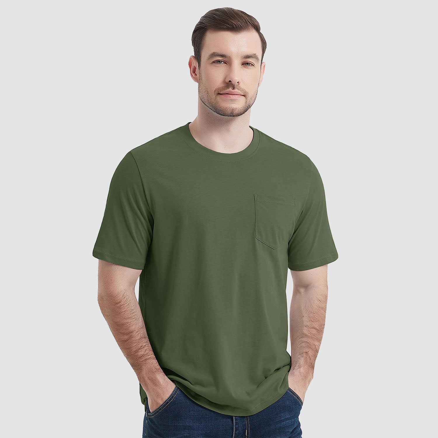 Essential Tees | Men's T Shirt with Chest Pocket | Classic Cotton Crew Neck for All-Day Comfort 3