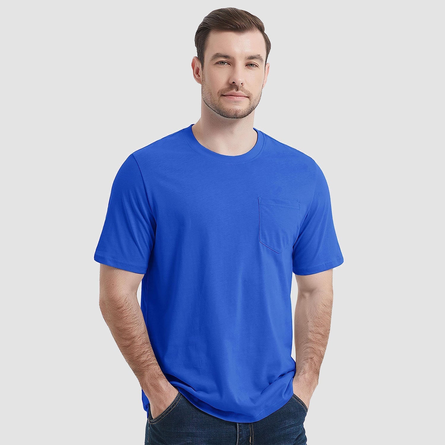 Essential Tees | Men's T Shirt with Chest Pocket | Classic Cotton Crew Neck for All-Day Comfort 6