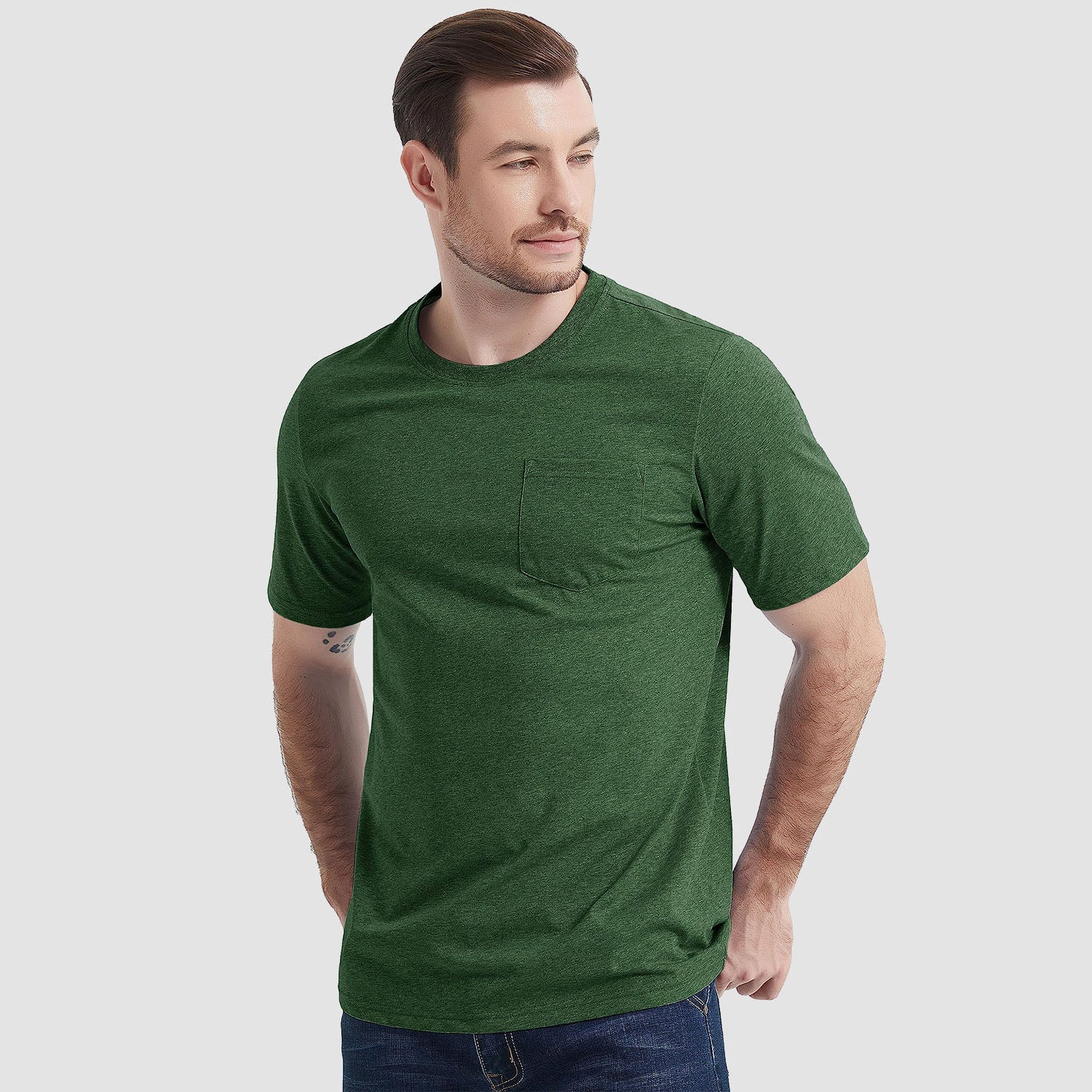 Essential Tees | Men's T Shirt with Chest Pocket | Classic Cotton Crew Neck for All-Day Comfort 7